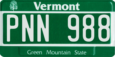 VT license plate PNN988