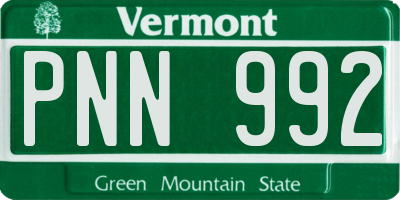 VT license plate PNN992
