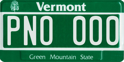 VT license plate PNO000