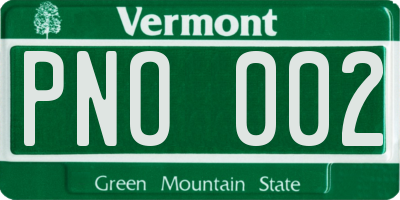 VT license plate PNO002