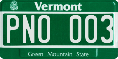 VT license plate PNO003