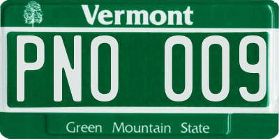 VT license plate PNO009