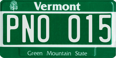 VT license plate PNO015