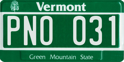 VT license plate PNO031