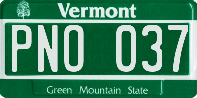 VT license plate PNO037