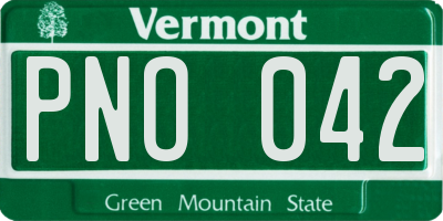 VT license plate PNO042