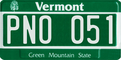 VT license plate PNO051