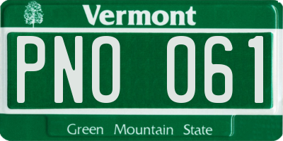 VT license plate PNO061