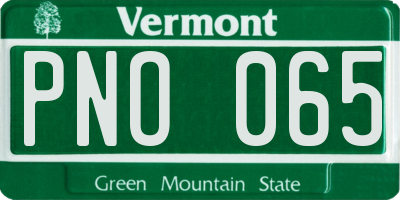 VT license plate PNO065
