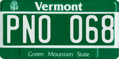 VT license plate PNO068