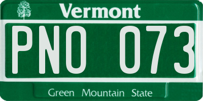 VT license plate PNO073