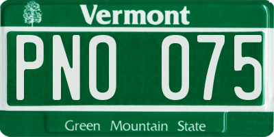 VT license plate PNO075