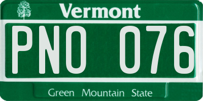 VT license plate PNO076