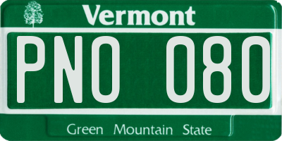 VT license plate PNO080