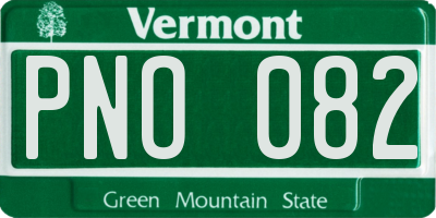 VT license plate PNO082