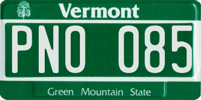 VT license plate PNO085
