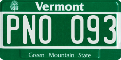 VT license plate PNO093