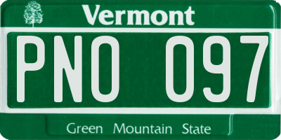 VT license plate PNO097