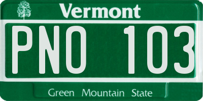 VT license plate PNO103