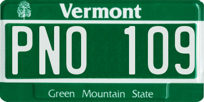 VT license plate PNO109