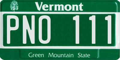 VT license plate PNO111
