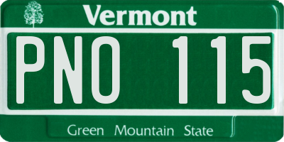 VT license plate PNO115