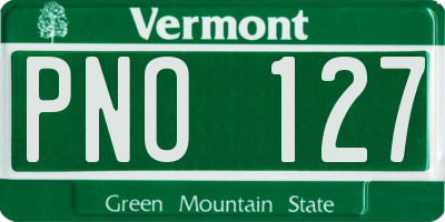 VT license plate PNO127