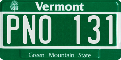 VT license plate PNO131