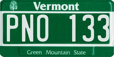 VT license plate PNO133