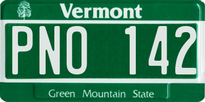 VT license plate PNO142