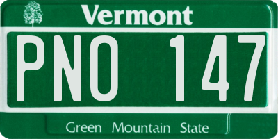 VT license plate PNO147