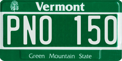 VT license plate PNO150