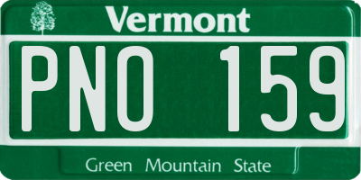 VT license plate PNO159