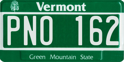 VT license plate PNO162