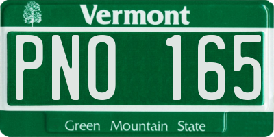 VT license plate PNO165