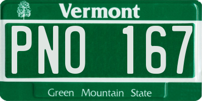 VT license plate PNO167