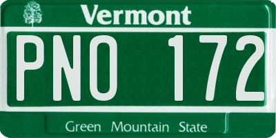VT license plate PNO172