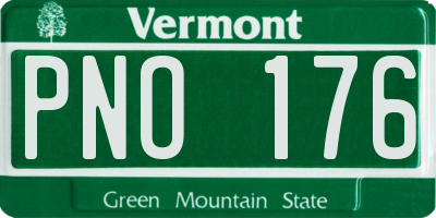 VT license plate PNO176