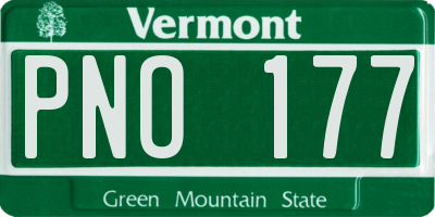 VT license plate PNO177