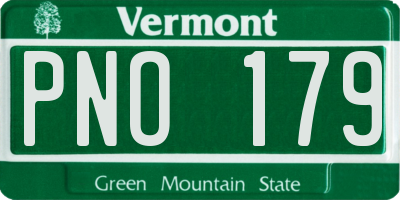 VT license plate PNO179