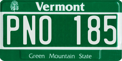 VT license plate PNO185