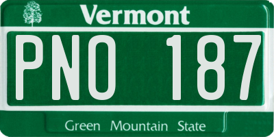 VT license plate PNO187