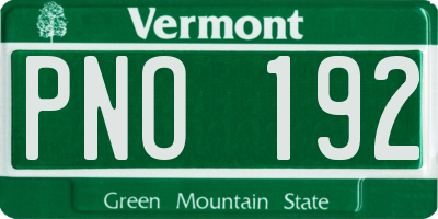 VT license plate PNO192