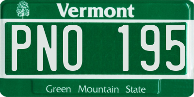 VT license plate PNO195