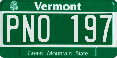 VT license plate PNO197