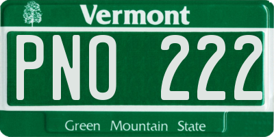 VT license plate PNO222