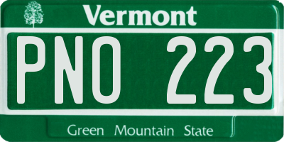 VT license plate PNO223