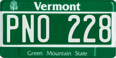 VT license plate PNO228