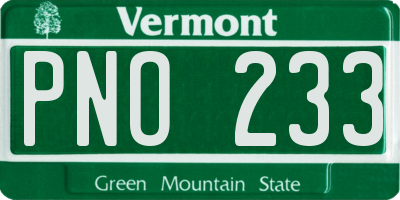 VT license plate PNO233