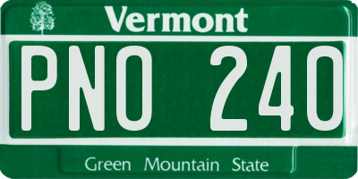 VT license plate PNO240